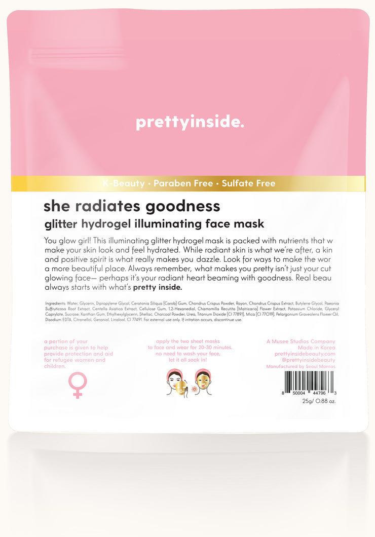 She Radiates Goodness Glitter Hydrogel Face Mask